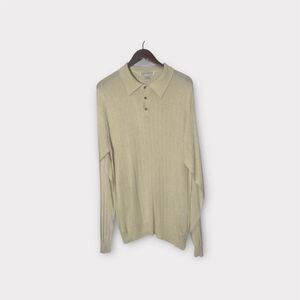 Vintage Ryan Harris Top Women’s XL Silk Ribbed Polo Sporty Long Sleeve Pullover